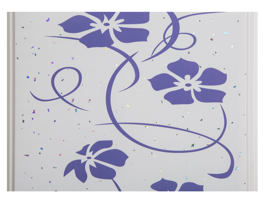 Purple Flower Decorative PVC Panels Transfer Printing For Shopping Mall