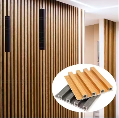 Populair wpc wandpaneel voor interieur decoratief hout plastic composiet wandpaneel akoestisch paneel pvc wand plafondpaneel