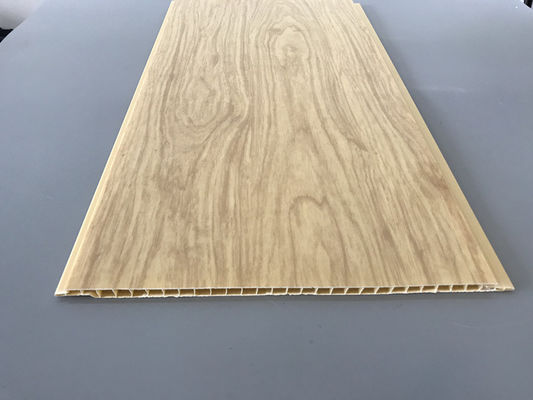7.5mm Dikte Corrosiebestendige PVC Houtpanelen voor Plafond / Wandbekleding gele pvc plafondpaneel