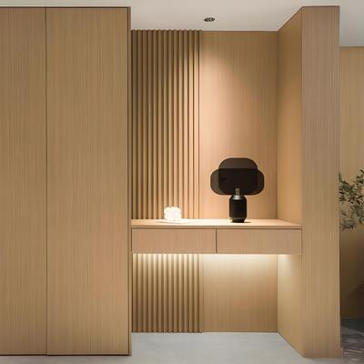 Chapa de madera de PVC de China Paneels de pared de chapa Warm verkoop pvc houten fineer pvc koolstofkristallen plaat voor interieur decoratie