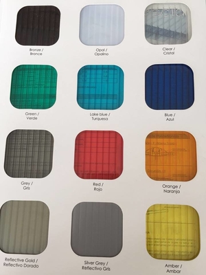 Diverse het Dakwerkbladen  Materiële 6mm van het Kleurenpolycarbonaat * 2,1 * 11.8m