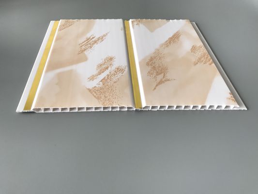 Marmer design PVC paneel voor plafond en wand interieur decoratief materiaal Brede Gouden Lijnen Waterdichte Wandpanelen Voor Badkamer Bekleding 250mm