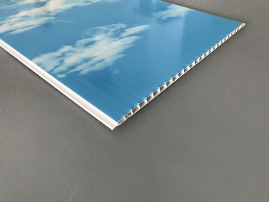 Heet Stempelend 250 × 7mm Comités van Plafondpvc met Blauwe Hemel en Witte Wolken