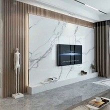 Decoratieve gelamineerde PVC interieur wpc wandpaneel voor achtergrondroosterontwerp