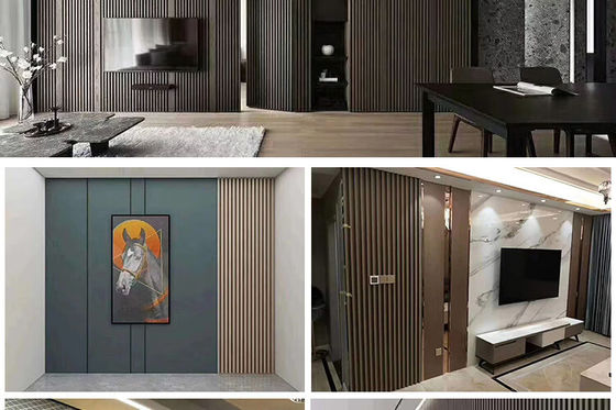 OEM Holle Houten Graan Marmeren Kleur Wpc Hout Slat Wandpaneel Bekleding Interieur