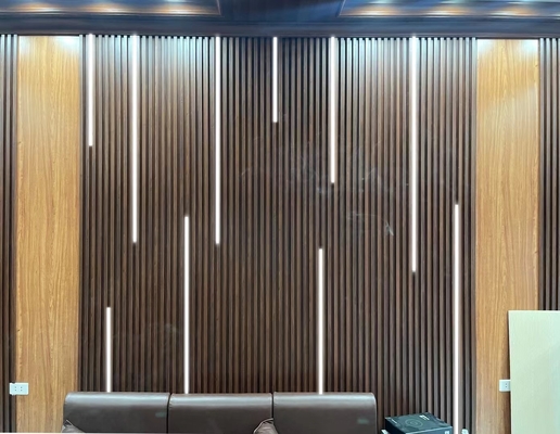 Art 3D-platenwandpanelen WPC-akoestische wandpanelen decoratieve binnenwandpanelen