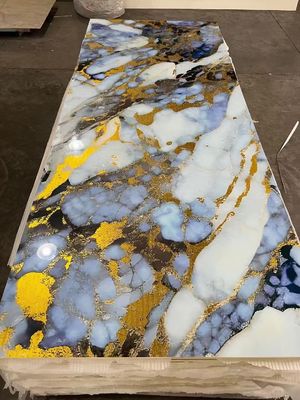 UV-coating waterdicht PVC wandpaneel Marmeren kleur ISO-ontwerpen