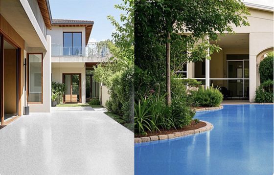 China fabriek leveren epoxy gekleurde zandverf voor betonnen vloer Nieuw vloermateriaal Zelf nivellerende vloerverf