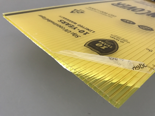 De gele Bladen van het de Muurdakwerk van het Kleurenpolycarbonaat Tweeling 4mm - 10mm Dikte