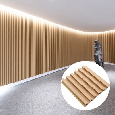Lamines de wpc para walled panel decorativo de rejilla panel wpc ranurado para interior walled madera kleur